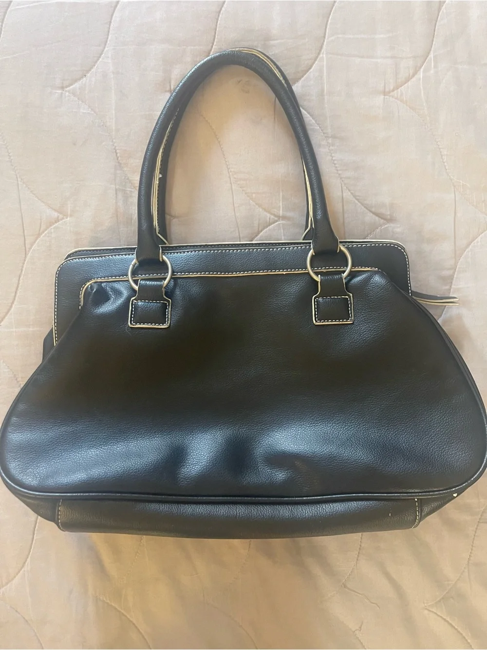 Volcom Black Satchel with Contrast White Stitching